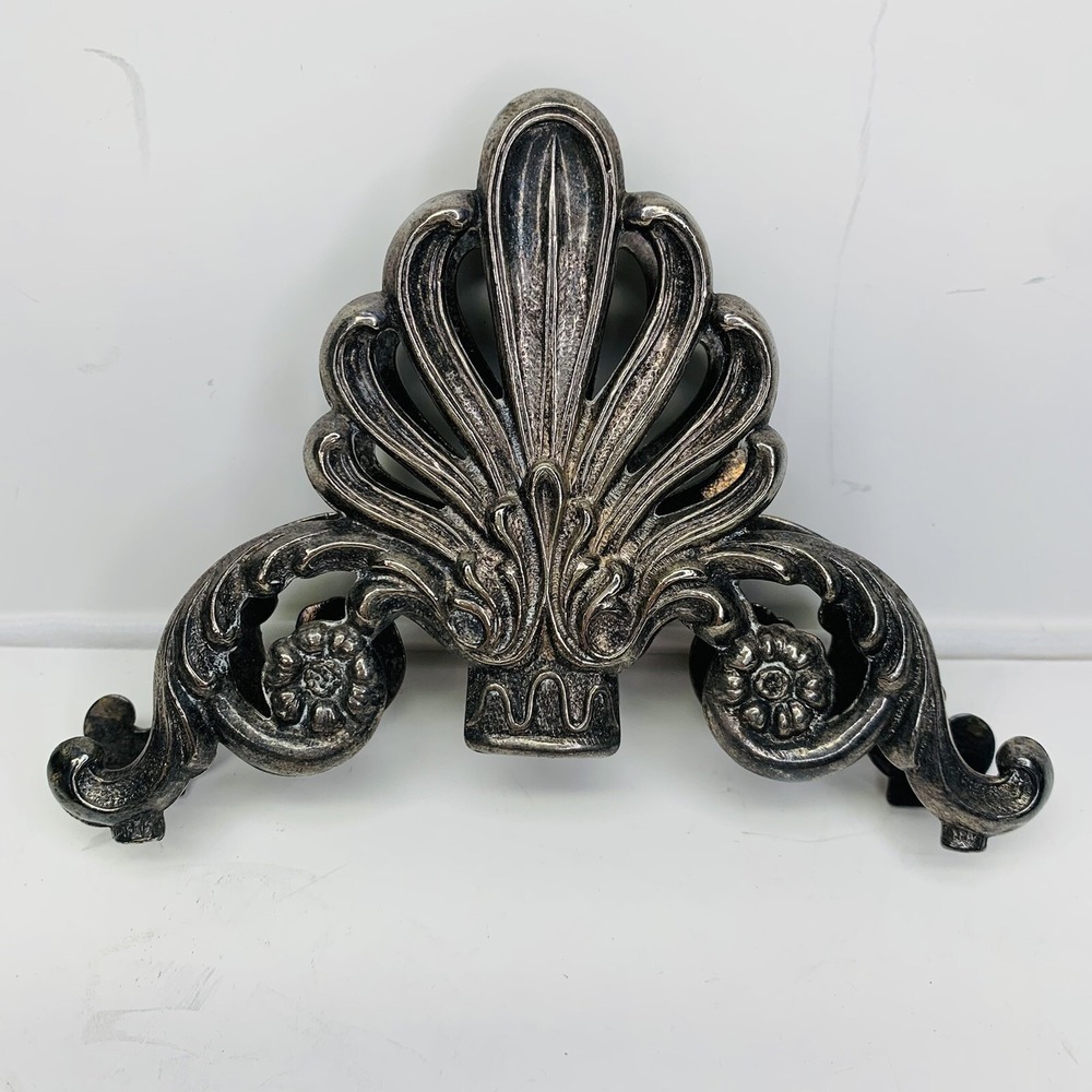 Vintage Knife Rest Holder Ornate Silver‎ Metal French Provincial Style